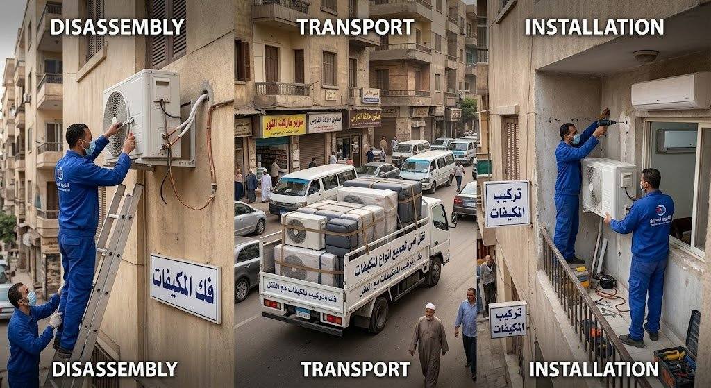 فك وتركيب المكيفات مع النقل